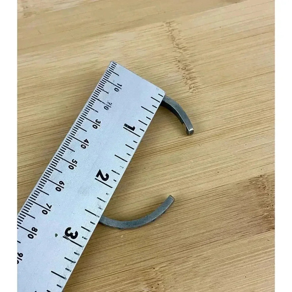 VTG Pewter Dual Hearts Cuff Bracelet Stamped SISK CB16 Unique - Picture 3 of 14